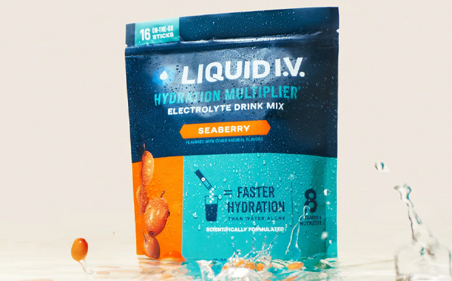 Liquid I V Hydration Multiplier 16 Pack in Seaberry