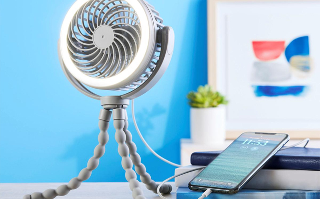 Living Glow 5 Inch 3 in 1 Rechargeable Fan 2 Pack