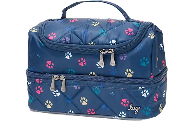 Lug Quilted XL Cosmetic Case in Blue