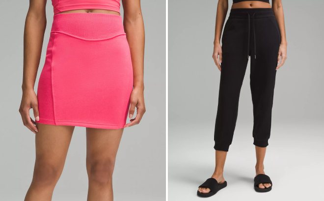 Lululemon Scuba High Rise Mini Skirt and High Rise Cropped Joggers