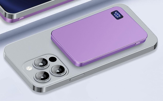 Magnetic Portable Charger 5000 mAh in Purple Color