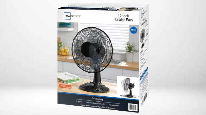 Mainstays 12 inch Oscillating Table Fan