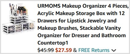 Makeup Organizer 4 Piece Set Checkout