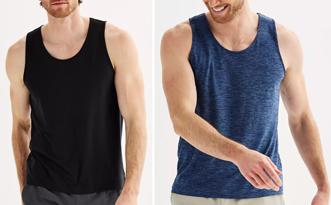 Men Wearing FLX Tank Tops in Two Colors