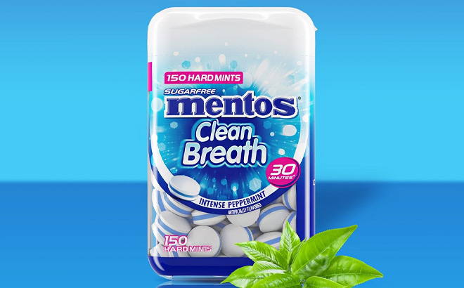 Mentos Clean Breath Sugarfree Hard Mint 4 Pack