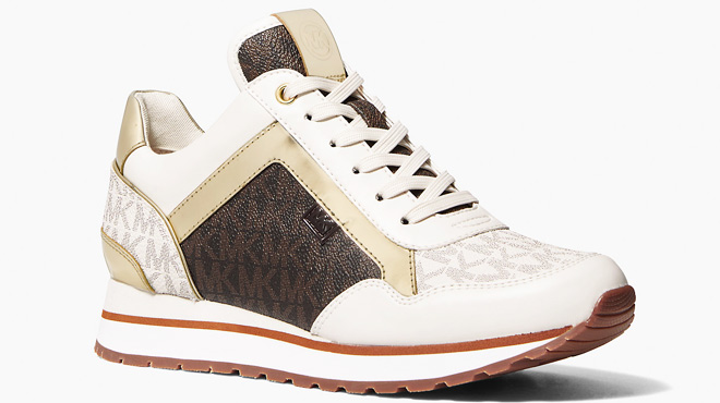 Michael Kors Maddy Two Tone Logo Trainer Shoes