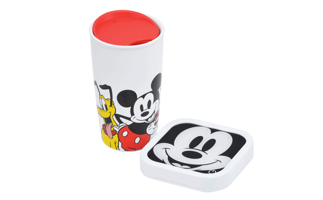 Mickey and Friends Glass Top Mug Warmer with Travel Mug