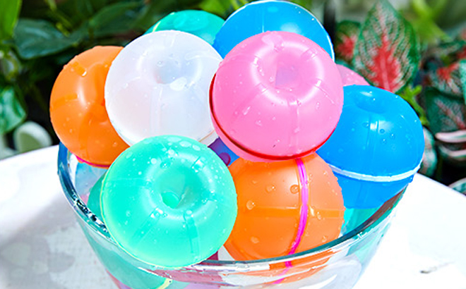 Minetom Reusable Water Balloons for Kids 6 Pack in a Bowl