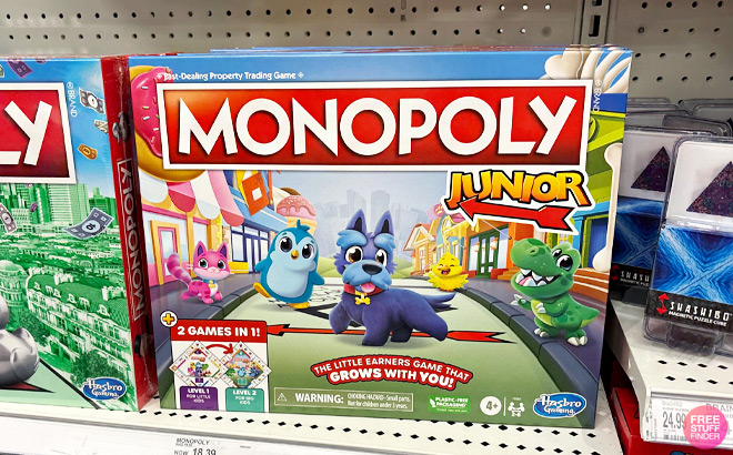 Monopoly Junior Kids 2 in a Board Games on a Shelf