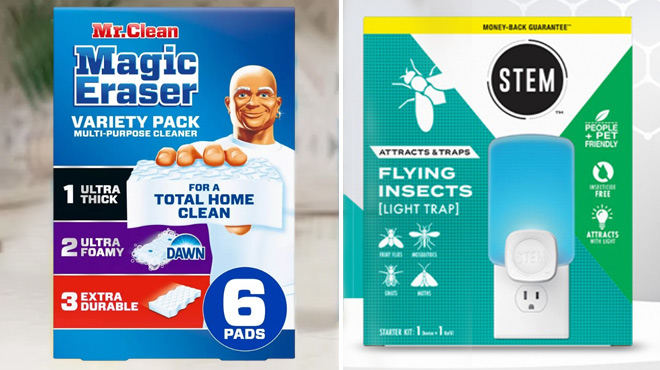 Mr Clean Magic Eraser Variety and Stem Insect Light Trap