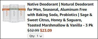 Native Deodorant Final Price