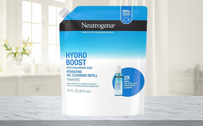 Neutrogena Hydro Boost Facial Cleanser Refill on a Table 1