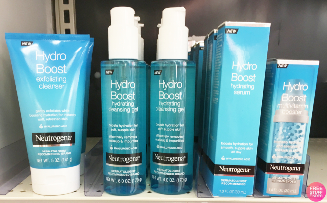 Neutrogena Skincare Products on Shelf