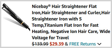 Nicebay Hair Straightener Flat Iron Screenshot