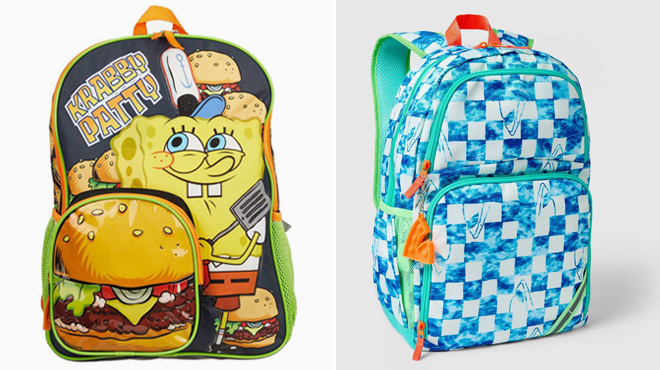 Nickelodeon SpongeBob 16 Inch Kids Backpack and Cat Jack 17 Inch Classic Kids Backpack