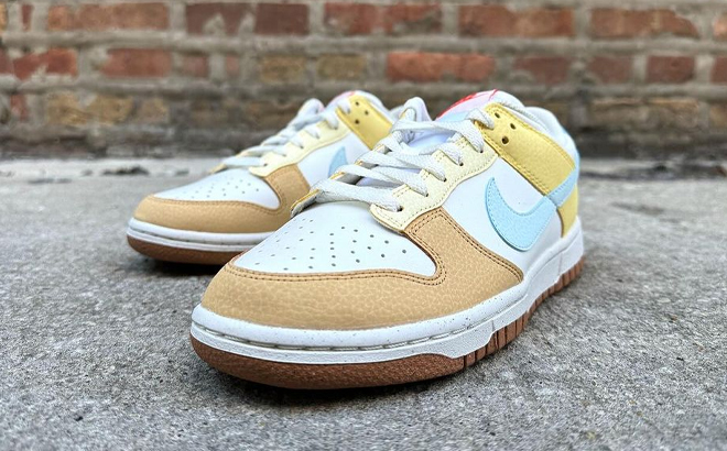 Nike Dunk Low Sneakers in Soft Yellow Color