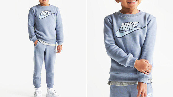 Nike Kids Futura Crewneck Sweatshirt Jogger Pants Set