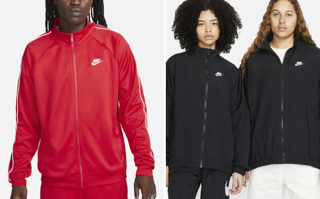 Nike Sportswear Mens Full Zip Jacket and Womens Woven Jacket