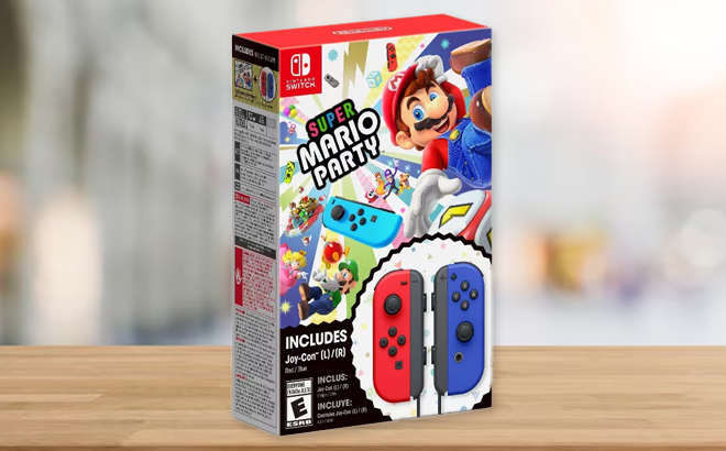 Nintendo Super Mario Party + Red & Blue Joy-Con Bundle