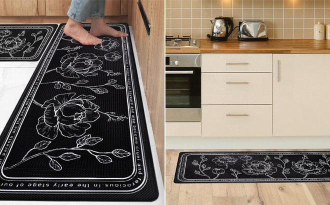 Non Slip Waterproof Kitchen Rug 2 Piece Set