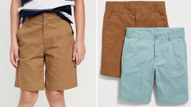 Old Navy Boys Knee Length Straight Twill Shorts