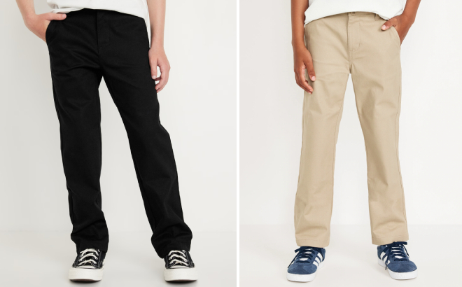 Old Navy Boys Uniform Straight Leg Pants and Slim School Uniform Chino Pants