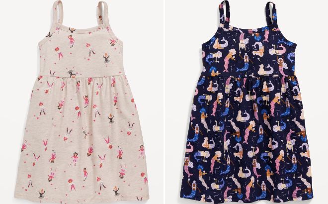 Old Navy Printed Sleeveless Fit and Flare Dress