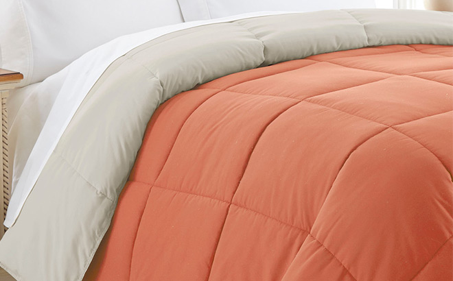 Orange Down Alternative Reversible Comforter Twin