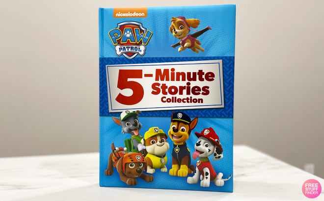 PAW Patrol 5 Minute Stories Collection Hardcover Book on a Table