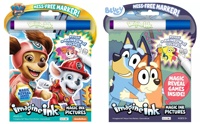 PAW Patrol Imagine Ink Coloring Book and Bluey Imagine Ink Book