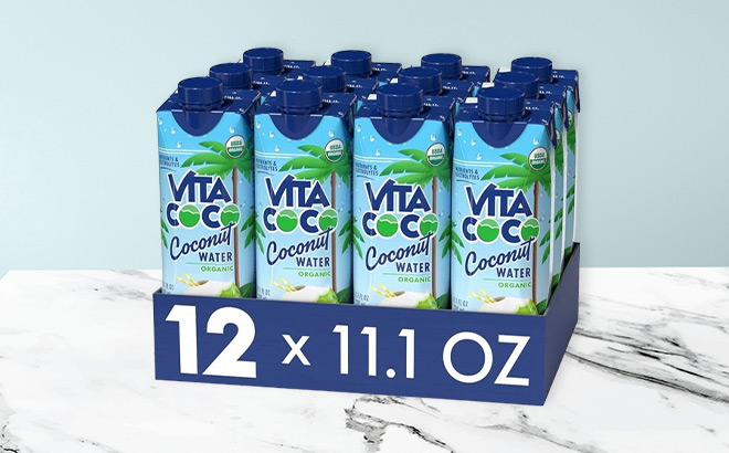 Pack of Vita Coco Coconut Water on the Table