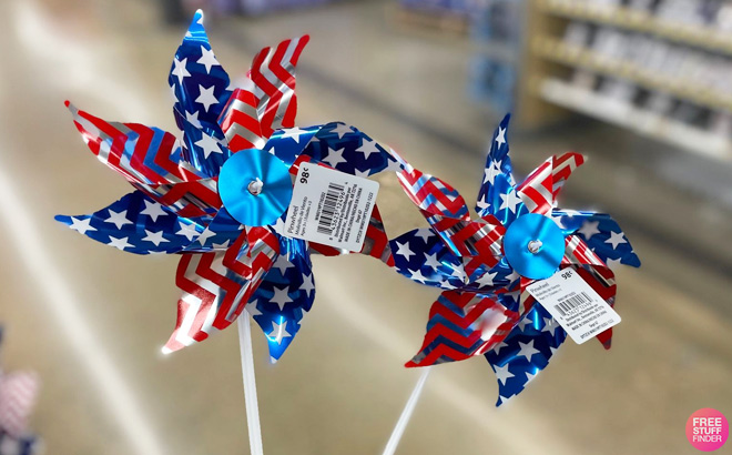 Patriotic Small Red White and Blue Pinwheel