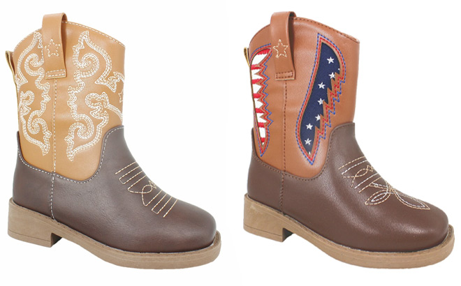 Pawz Kids Western Boots in Chocolate Color