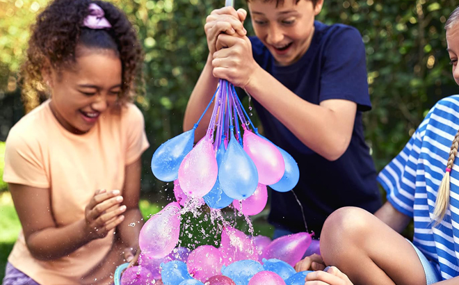 People playing with Water Balloons