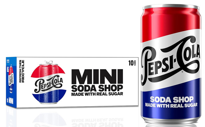 Pepsi Real Sugar Soda Mini Cans 10 Pack