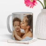 Personalized Photo Mug on a Table