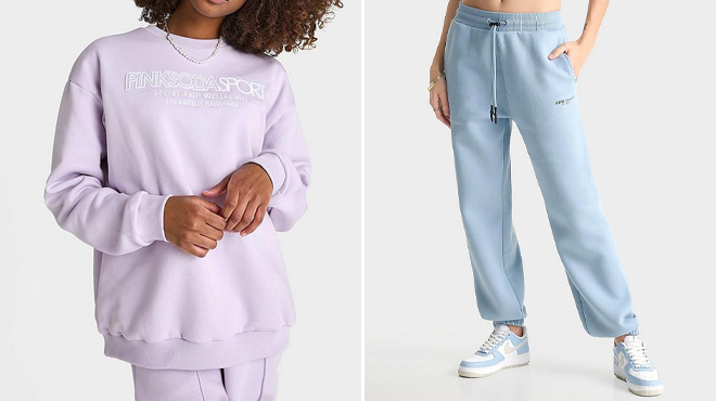 Pink Soda Sport Womens Fuse Crewneck Sweatshirt and Supply Demand Womens Astro Jogger Pants