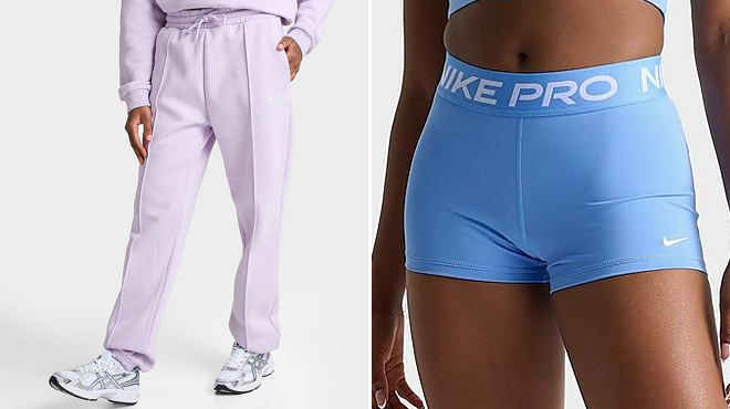 Pink Soda Sport Womens Fuse Fleece Jogger Pants and Nike Soda Womens Pro Gym Shorts