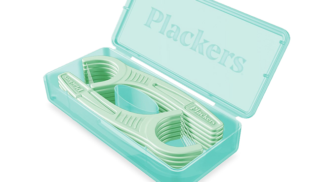 Plackers Floss Picks with Travel Case 12 Count