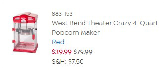 Popcorn Maker Final Price at Checkout