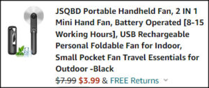 Portable Handheld Fan Checkout