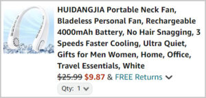 Portable Neck Fan at Checkout