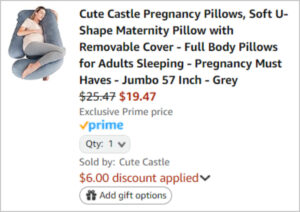 Pregnancy Pillow at Checkout