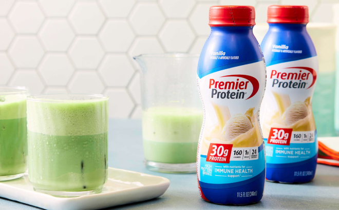 Premier Protein Shake Vanilla Flavor Used in Matcha Latte