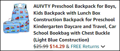 Preschool Backpack Checkout