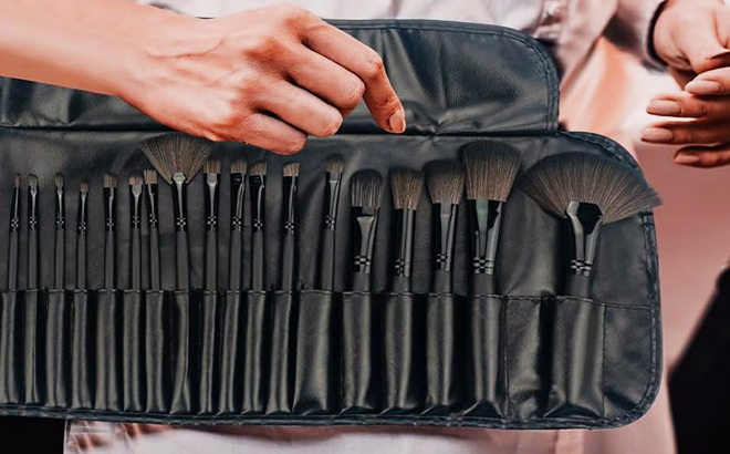 Professional Makeup Brush 22 Piece Set Black