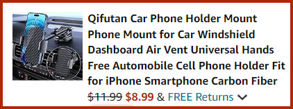 Qifutan Car Phone Holder Mount Phone Mount Summary