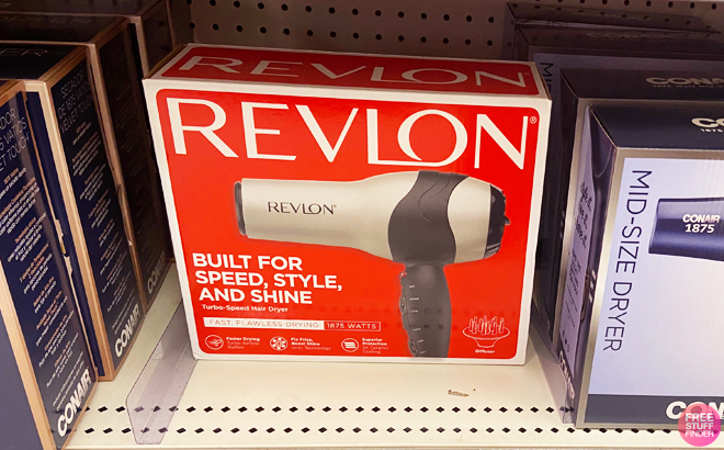 Revlon Hair Dryer on a Store Shelf