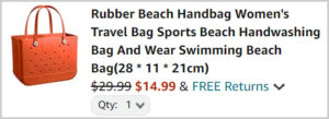 Rubber Beach Bag at Checkout