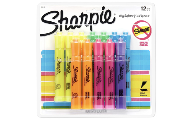 SHARPIE Tank Style Highlighters Chisel Tip Assorted 12 Count